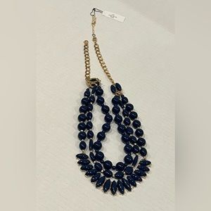 NWT Premier Designs In The Navy 3 strand necklace 16”-28” in .25” adjustments